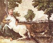 Domenico Zampieri A Virgin with a Unicorn, oil on canvas